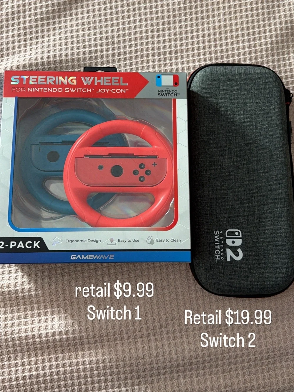 Joy-Con Steering Wheel for Nintendo Switch 1 and Case for Nintendo Switch 2